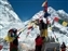 Putting up the Puja prayer flags